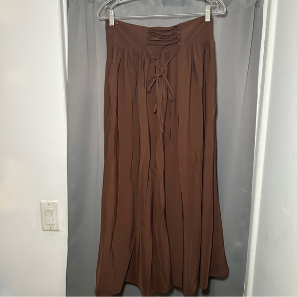 Scarlet Darkness Brown High Waist A-Line Renaissance Swing Skirt with Pockets M - Picture 13 of 16